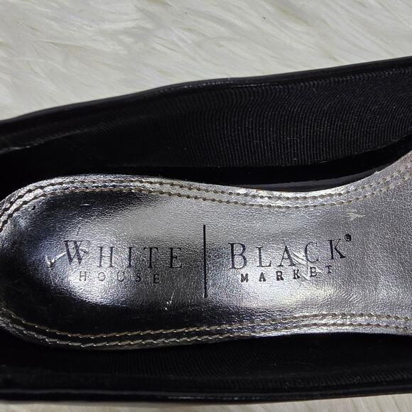 White House Black Market WHBM Ballet Flats Bow Front Cap Toe Size 6M Slip-On - Picture 7 of 9